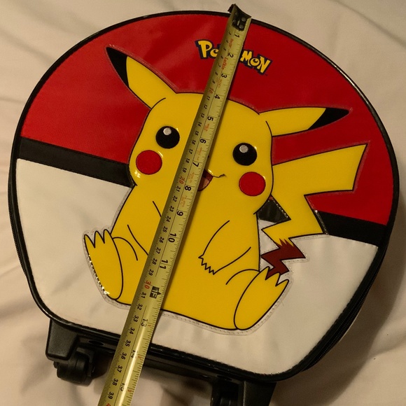 Rare Child’s Pokemon PIKACHU Round Rolling Soft Suitcase with Telescopic Handle - Picture 12 of 16